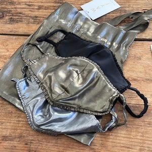 3 Piece Face Masks WAYF Metallic Silky with Bag